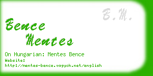 bence mentes business card